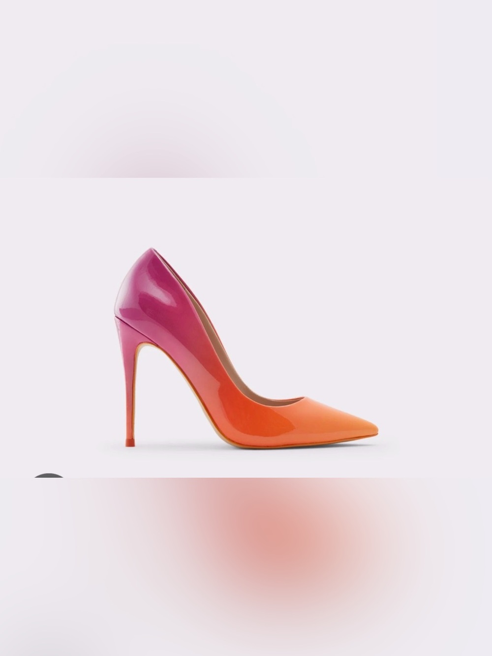 Aldo Two-Tone Pink and Orange Ombre Patent Pointed Pump Feminine